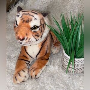 Realistic Caravan Bengal Tiger  Stuffed Animal 18" Plush Short Whiskers